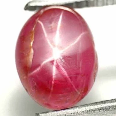 GII Certified BURMA Star Ruby 3.78 Cts Natural Untreated Intense Red Oval - Image 1 of 4