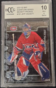 2001-02 BAP SIGNATURE SERIES # 161 JEFF HACKETT Graded 10 NHL Canadians - Picture 1 of 4