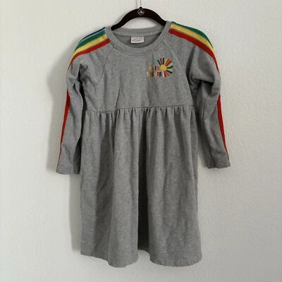 Hanna Andersson Girls Size 10 Gray Embroidered Hello Sunshine Dress - Image 1 of 4