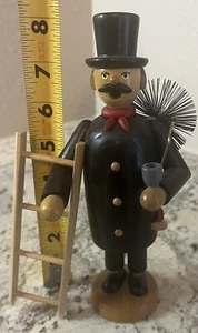Makres German Erzgebirgische Wood Pipe Incense Burner Smoker Chimney Sweep VTG - Picture 1 of 11