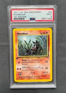 Pokemon 1st Edition Houndour Non Holo 24/75 Neo Discovery PSA 9 MINT - Picture 1 of 2