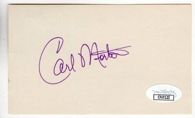 Carl Morton Signed Autographed Index Card Expos Braves JSA CF47123 - Image 1 of 2