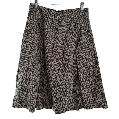 Falda Halógena Aline Talla 6P Negra Blanca Diamante Preppy Corpcore Acampanada Clásica Foto 1 de 4