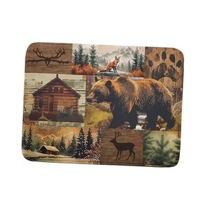 Dish Drying Mat 18x24 Inches, Forest Bear Moose Fox 18" x 24" Rustic Lodge - Picture 1 of 8