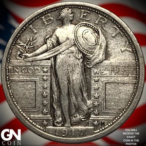1917 P TYPE 1 Standing Liberty Quarter Z4673 - Picture 1 of 2