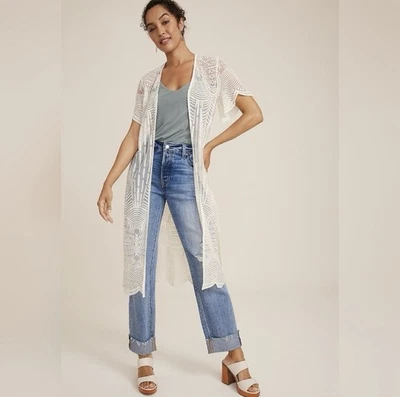 Maurices 刺绣网眼和服女式中号全新 — 第 1/4 张图片