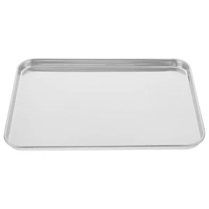Bandeja para hornear rectangular de acero inoxidable parrilla barbacoa plato hoja banquete comida - Imagen 1 de 12