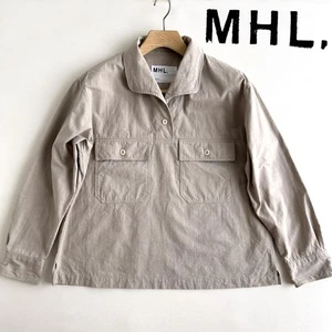 MHL Margaret Howell Beige Baumwolle Pullover Shirt M Langarm Made in Japan Kostenloser Versand - Bild 1 von 10
