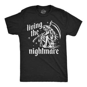 Camisetas divertidas para hombre Living The Nightmare Sarcastic Parca camiseta gráfica para - Imagen 1 de 7