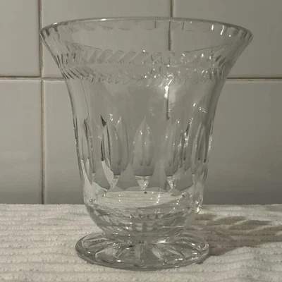 Webb Corbett Cut Crystal Glass Campana Vase Oval Leaf Panel Cut & Laurel Pattern - image 1 of 4