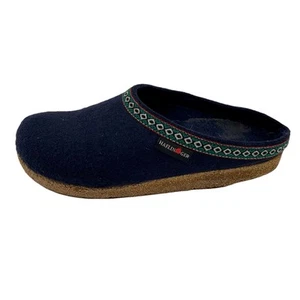 Ciabatta zoccoli Haflinger Grizzly classica feltro lana unisex taglia 41 M8 W10 blu navy LEGGI - Foto 1 di 12
