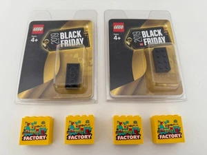 LEGO – BLACK FRIDAY 2019 BRICK x 2 SEALED / YELLOW FACTORY BRICK x 4 - Picture 1 of 4