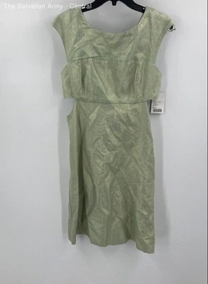 Maeve Womens Green Round Neck Sleeveless Cut Out Back A-Line Dress Size 8 - Image 1 of 4