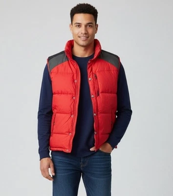 GAP LARGE VEST Reversible Down Filled Nylon Puffer Hood Men's Preppy Nautical - Image 1 of 4