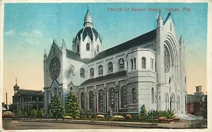 Postcard Florida Sacred Heart Church Tampa 1915 Woodensburg MD Cancel - Foto 1 di 2