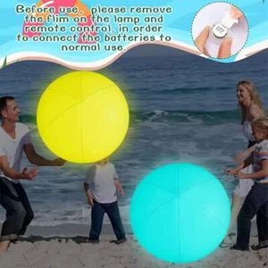 16inch LED Beach Ball 16 Colors Changing Light Up Pool Ball' C0X9 R4N8 T9K3 - Picture 1 of 22