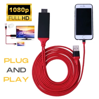 HDMI Cable CORD Phone to TV HDTV Adapter for iPhone iPad 14 13 12 11 Pro Max XR - Image 1 of 4