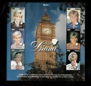 Congo 1998 - Princess Diana - Sheet of 6 Stamps - Scott #1141 - MNH - Picture 1 of 1