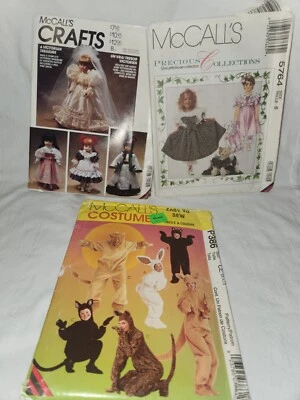 McCalls Crafts Costumes Patterns Dolls Dresses P386 758 5764 - Image 1 of 4