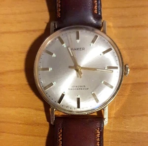Vintage ANKER Men's 33mm Mechanical 14k 17 Rubis Solid Gold watch work properly - Picture 1 of 12