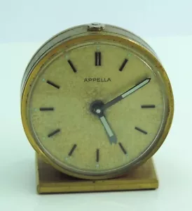 Vintage Appella Handaufzug Kleine Tischuhr / Vergoldet - Bild 1 von 5