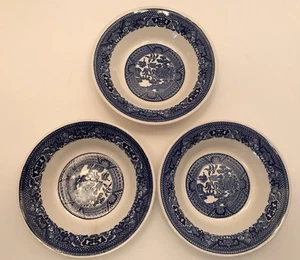 3 Blue Willow Ware Berry Fruit Bowls 6" Vintage Fine China - Picture 1 of 7