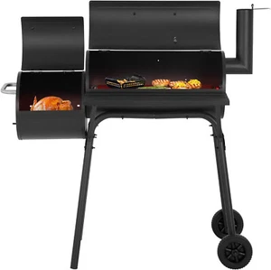 43-inch Charcoal Outdoor BBQ Grill - Portable Camping Grill, Offset Smoker - Picture 1 of 9
