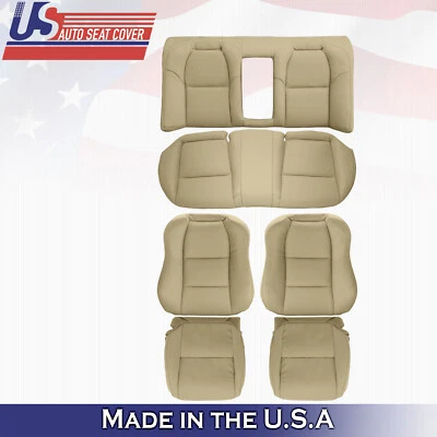2004 Fits Acura TL Front & Rear Top & Bottom 6PCS Perforated Leather Covers Tan - Image 1 of 4