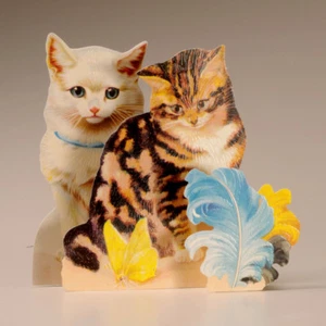 + Nostálgico POP UP 3 D Tarjeta de Felicitación Gatos + Mariposa TDC 97176 - Imagen 1 de 1