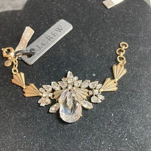 "Pulsera J Crew estrás cristal tono oro 6-6,5""b117" - Imagen 1 de 7