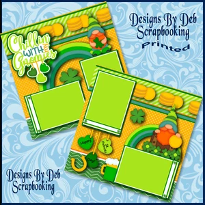 CHILLIN WITH MY GNOMIES Premade Scrapbook Pages paper printed layout DBDS - Picture 1 of 3