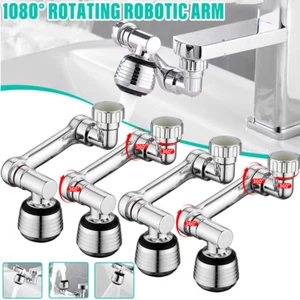 2/4 x Universal 1080° Swivel Extension Kitchen Faucet Aerator Rotate Robotic Arm - Picture 1 of 16