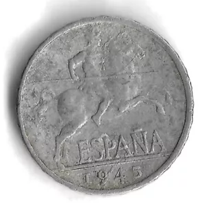 1945 Spain Cinco 5 Centimos World Coin - KM# 765 - Picture 1 of 2