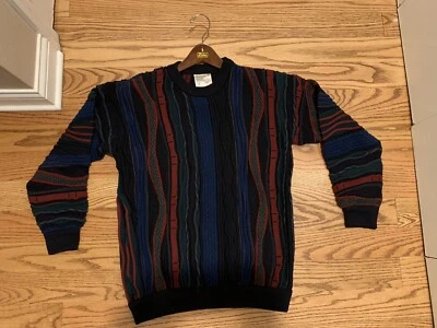 Vintage TOORALLIE Australia Multicolor Pure WOOL 3D Knit SWEATER COOGI STYLE 90s - Image 1 of 4