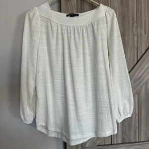 Cable And Gauge Women's Small White Shirt With Squared Neck - Picture 1 of 1