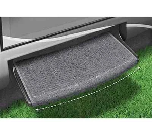 Prest-O-Fit Stone Gray Wrap-Around Radius Step Rug for RV / Camper / Trailer - Picture 1 of 1