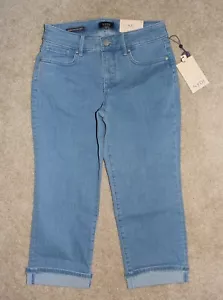 New Womens NYDJ Not Your Daughters Jeans 2 Marilyn Straight Crop Cuffed Stretch - Picture 1 of 3