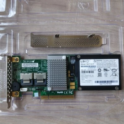 Supermicro AOC-SAS2LP-H8IR (LSI 9260-8i) SAS RAID Controller Card +Battery  - Image 1 of 4