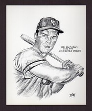 ED MATHEWS, Milwaukee Braves | 1953-54 Marshall Merrell Portrait REPRINT 1990s