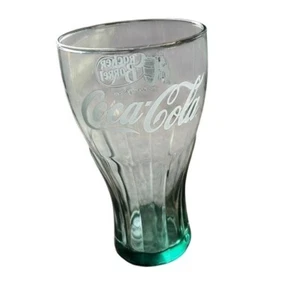 Grün getöntes Glas Cracker Fass Coca Cola Trinkglas - Bild 1 von 4