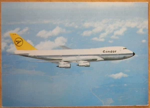 Condor Jumbo Jet Boeing 747 Airplane Vintage Never Used Postcard VG - Picture 1 of 2