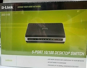 Conmutador de escritorio D-LINK 5 PUERTOS 10/100 CON CD Y ADAPTADOR NUEVO EN CAJA - Imagen 1 de 11