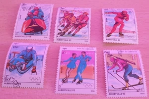 6 Francobolli Cambogia 1990. Olimpiadi invernali Albertville - Foto 1 di 7