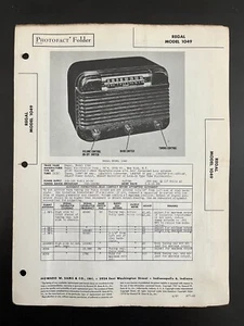SAMS PHOTOFACT SERVICE MANUAL 17-28 REGAL RADIO MODEL 1049 - Picture 1 of 1