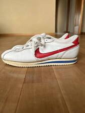 Nike Leather Cortez US7 White x Red x Blue 90s Vintage Used