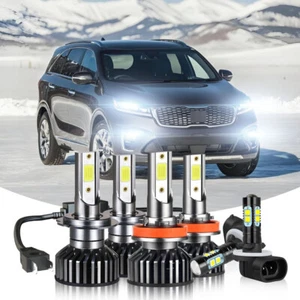 Fit Kia Sorento 2014-2015 Combo LED Headlight High/Low Beam Fog Light Bulb 6pcs - Picture 1 of 21
