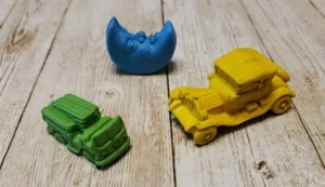 Lote de toppers de lápiz vintage, gomas de borrar? Cadillac, camión de bomberos, Moon. Hecho en EE. UU. - Imagen 1 de 11
