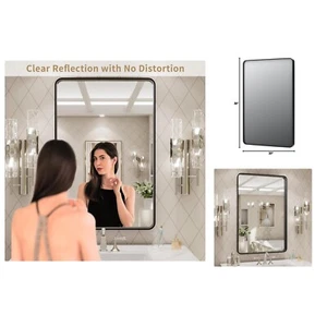 Elegant 20x30 Inch Bathroom Mirror - Rustproof Frame with Clear Reflection - Picture 1 of 11