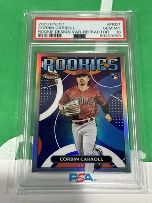 2023 Topps Finest Corbin Carroll Rookie Design Variation Refractor  15/99 PSA 10 - Image 1 of 3