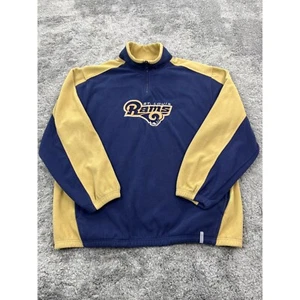 Vintage St Louis Rams Jacket Men XL Colorblock 1/4 Zip Fleece NFL Apparel Reebok - Picture 1 of 13